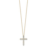 14k 3 carat Lab Grown Diamond VS+ F+ Complete 18 inch Cross Pendant Necklace